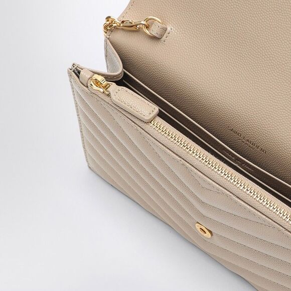 Saint Laurent Cassandre Dark Beige Envelope Chain Clutch Bag - Picture 5 of 6